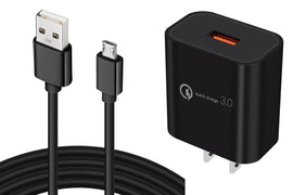 18W Fast Home Charger,  Micro-USB Power Wire Wall Adapter 6ft Long Cord  - AWY15 1736-1