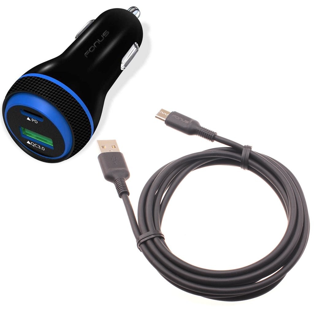 Quick Car Charger, Power Type-C PD 2-Port USB Cable 43W - AWE20