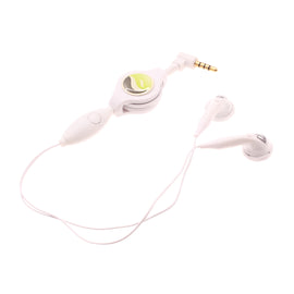 Retractable Earphones,  3.5mm w Mic Headset Hands-free Headphones  - AWB80 353-1