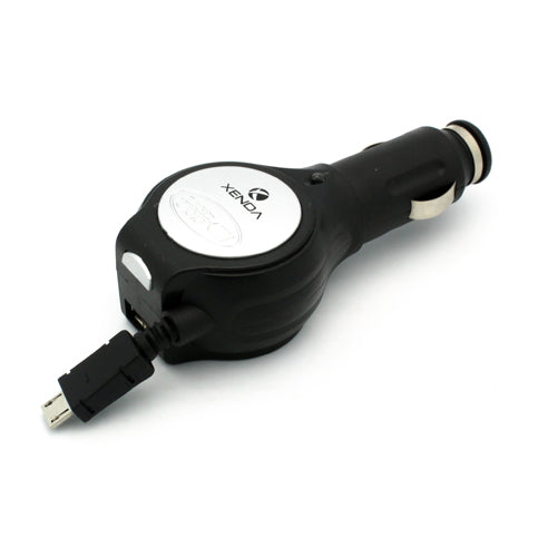 Car Charger, DC Socket Micro-USB USB Port Retractable - AWU76