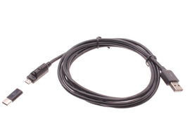 2-in-1 6ft Long USB Cable, Power Cord Fast Charging Type-C Adapter Micro-USB and USB-C - AWH07