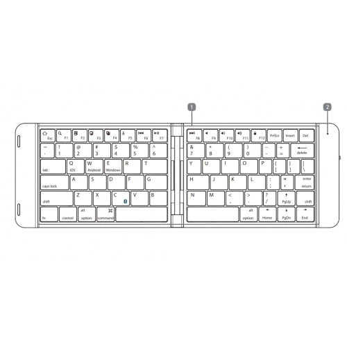 Wireless Keyboard, Compact Portable Rechargeable Folding - AWV26