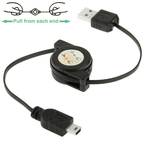 USB Cable, Power Charger Mini-USB Retractable - AWS42