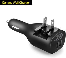 2-in-1 Car Home Charger, Charging Wire Travel Power Adapter Long Cord 6ft Micro USB Cable - AWY09