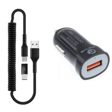 Load image into Gallery viewer, 24W Fast Car Charger , Wire Power Cord Micro-USB to USB-C Adapter Coiled USB Cable - AWK78