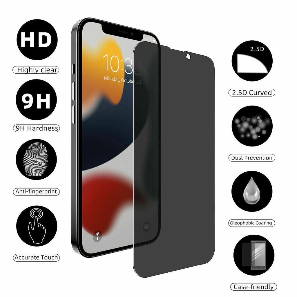 Privacy Screen Protector, Anti-Peep Anti-Spy Curved Tempered Glass - AWZ27