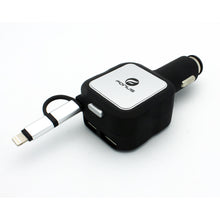Load image into Gallery viewer, Car Charger, 2-in-1 2-Port USB 4.8Amp Retractable - AWC82