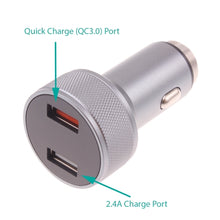 Load image into Gallery viewer, Car Charger, DC Socket 6ft USB-C Cable 2-Port 24W Fast - AWE15