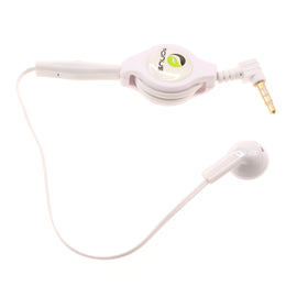 Retractable Mono Earphone,  Handsfree Headset 3.5mm w Mic Headphone  - AWJ79 383-1