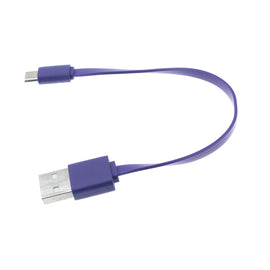 Short USB Cable, Cord Charger Purple MicroUSB - AWB04