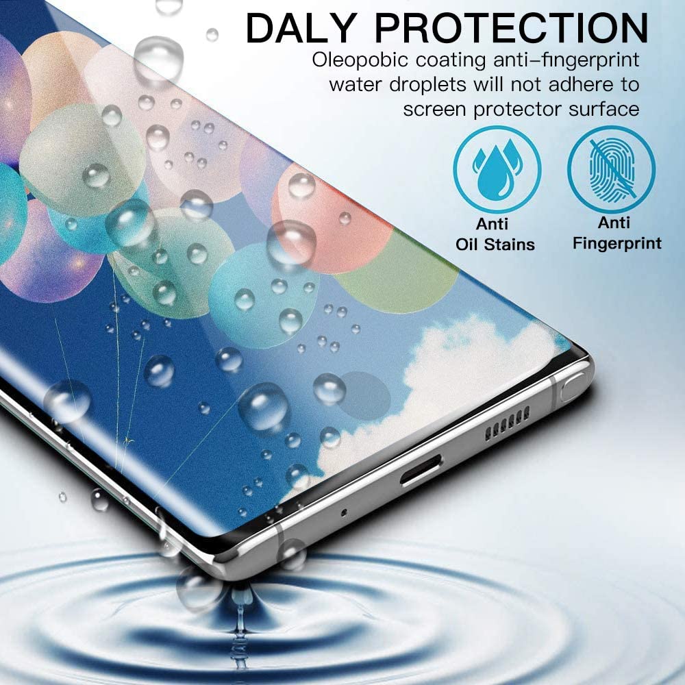 3 Pack Screen Protector, Full Cover 3D Curved Edge (Fingerprint Unlock) Tempered Glass - AW3T37