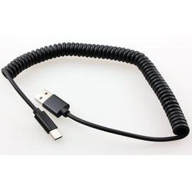 USB Cable, Cord Charger Type-C Coiled - AWF48