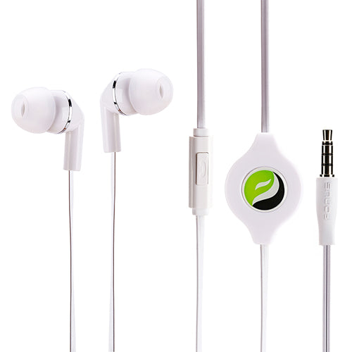 Retractable Earphones, 3.5mm w Mic Headset Hands-free Headphones - AWS38