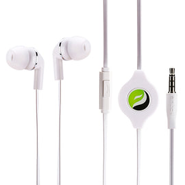 Retractable Earphones, 3.5mm w Mic Headset Hands-free Headphones - AWS38