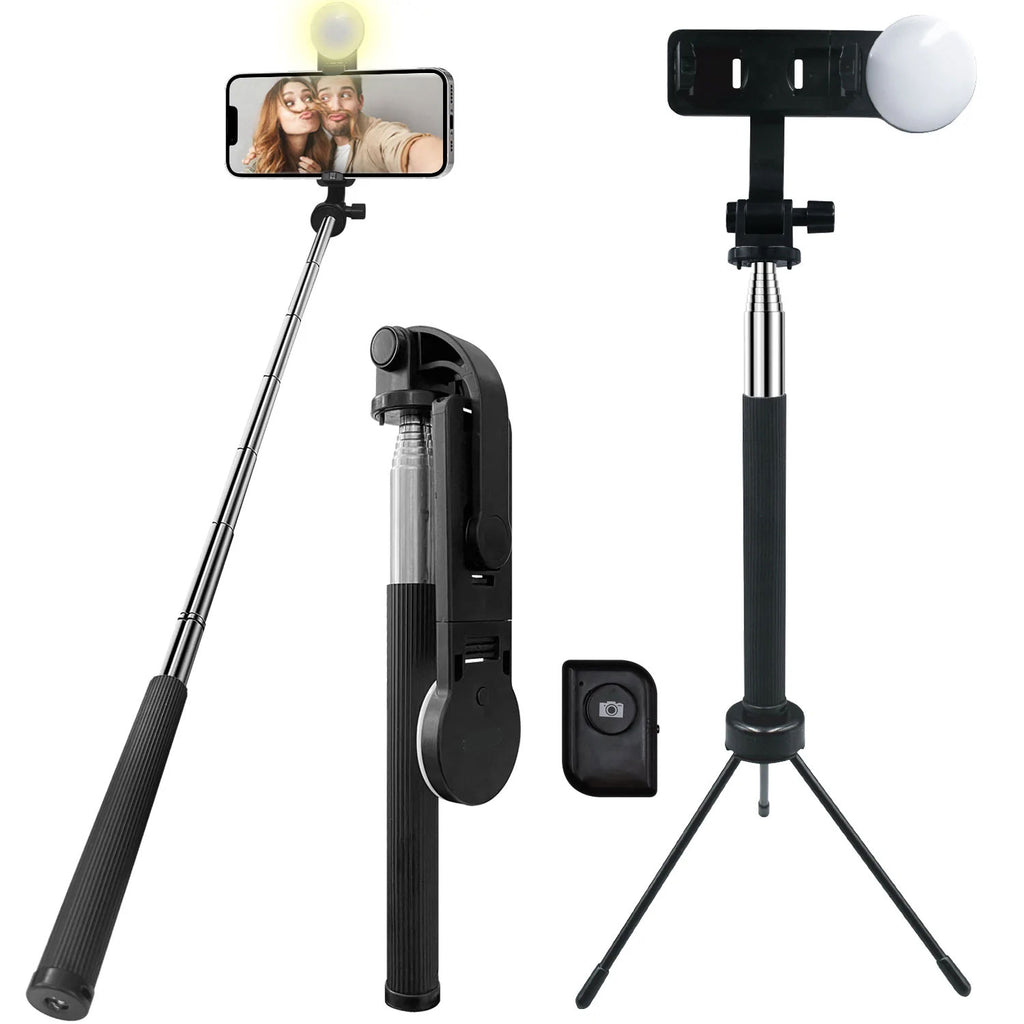 Selfie Stick,  Stand Remote Shutter Built-in Tripod Wireless  - AWZ98 1712-1