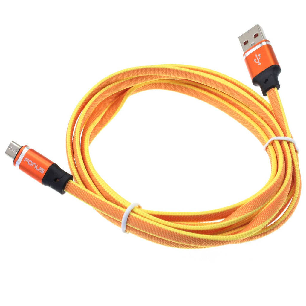6ft USB Cable, Power Charger Cord MicroUSB Orange - AWE01