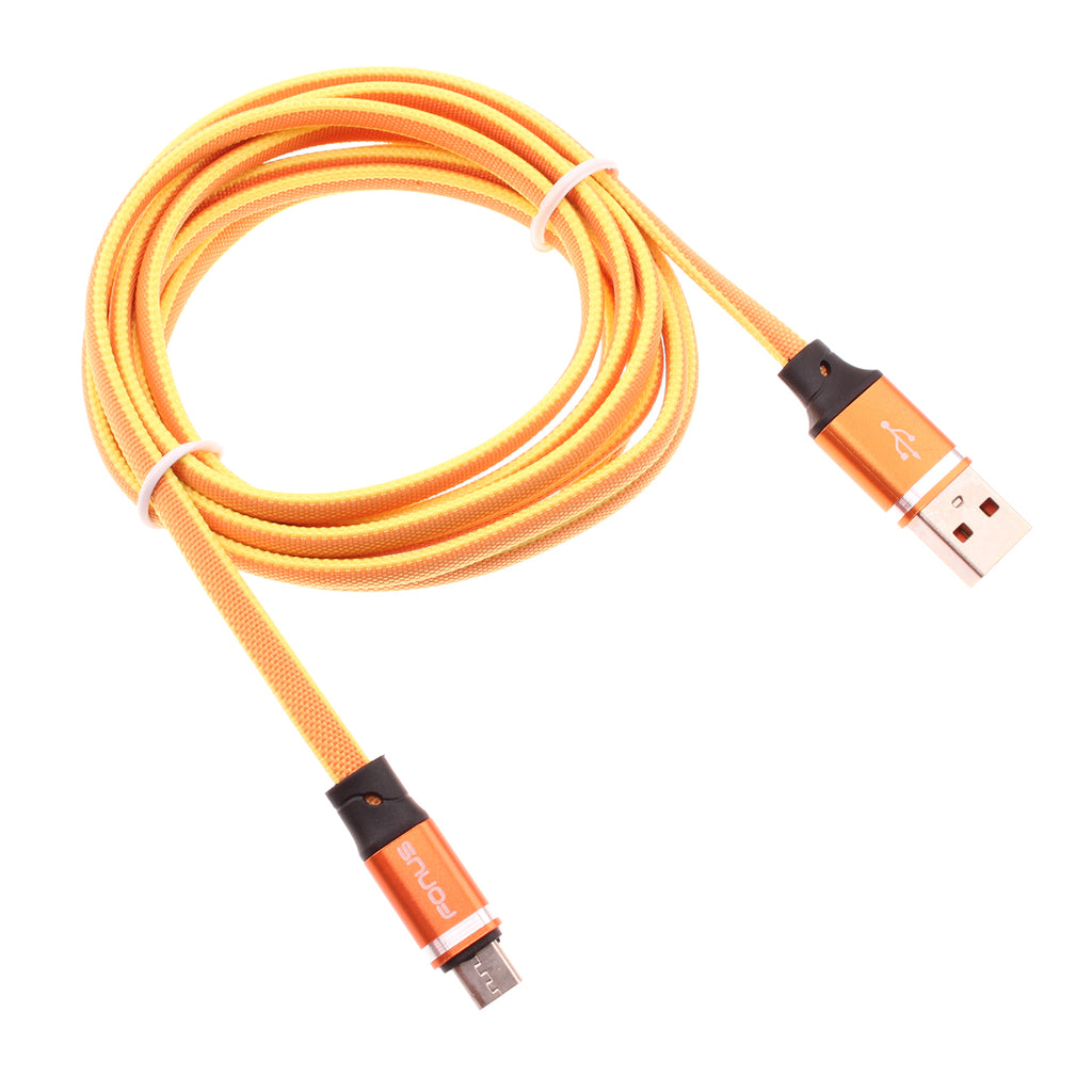 6ft USB Cable, Power Charger Cord MicroUSB Orange - AWE01