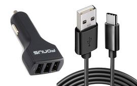 Car Charger,  Type-C Cable 4.8A 3-Port USB 36W  - AWM40 851-1