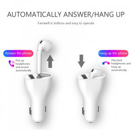 Wireless Earphone, Single Earbud Headphone Mono Headset Docking Car Charger - AWL89