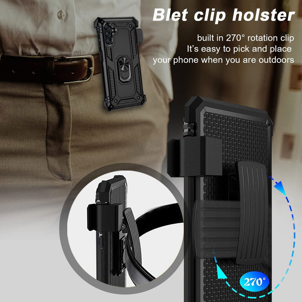 Case Belt Clip , Kickstand Cover Swivel Metal Ring Holster - AWY90