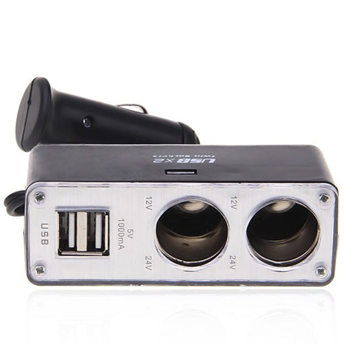 Car Charger Splitter, Adapter Power 2-Port USB DC Socket - AWC71