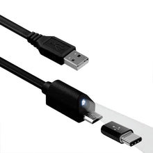Load image into Gallery viewer, 2-in-1 6ft Long USB Cable, Power Cord Fast Charging Type-C Adapter Micro-USB and USB-C - AWH07