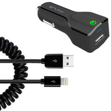 Load image into Gallery viewer, Car Charger,  Quick Charge Coiled Cable 2-Port USB 24W Fast  - AWK23 974-1