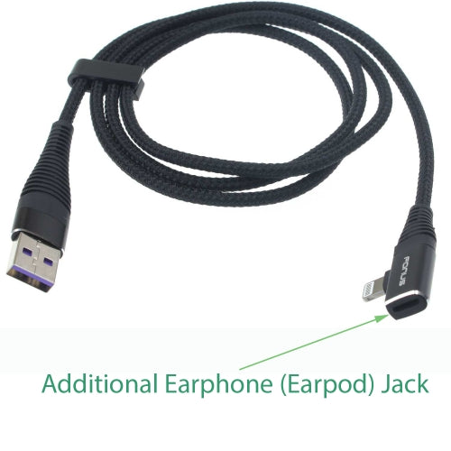 USB Cable Earphone Jack, Splitter Power Cord Earpod Headphone Port 2-in-1 - AWA31