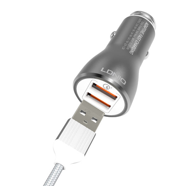 Car Charger, Power Type-C Cable 2-Port USB 36W Fast - AWD66