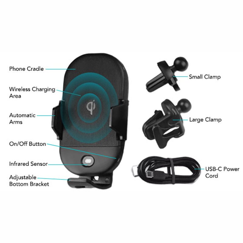 Car Wireless Charger Mount, Cradle Fast Charge Holder Air Vent - AWZ08