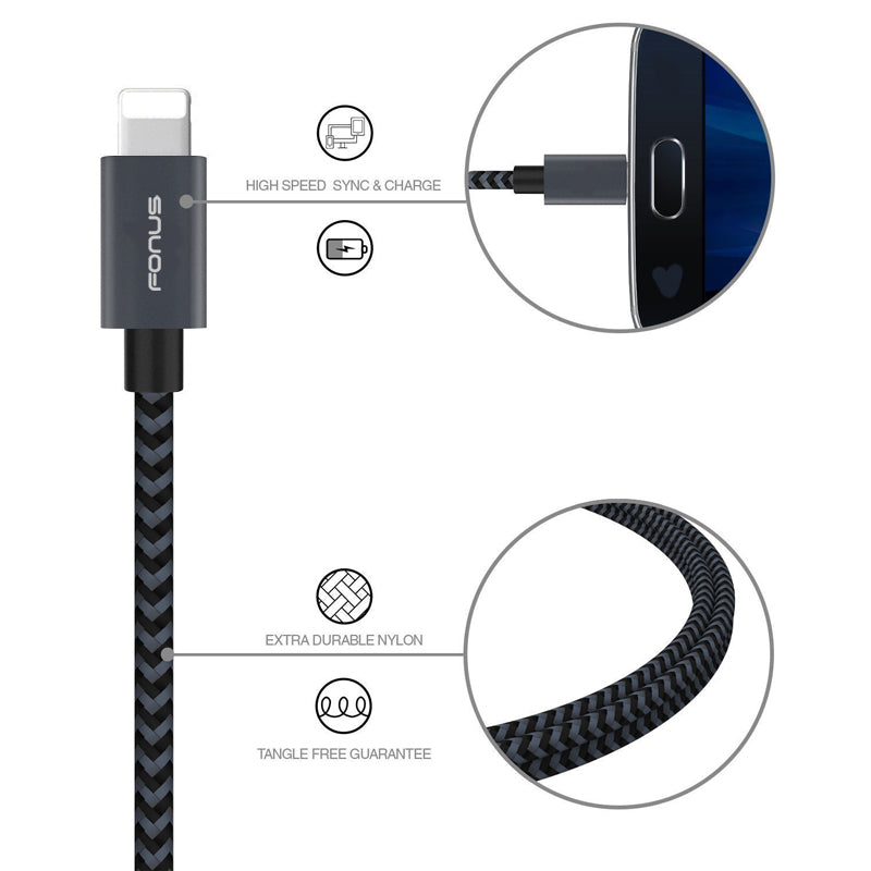 10ft USB Cable, Braided Wire Power Charger Cord - AWR40