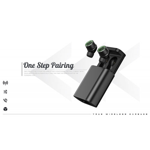 TWS Wireless Earphones, Hands-free Mic True Wireless Stereo Headphones Earbuds - AWG10