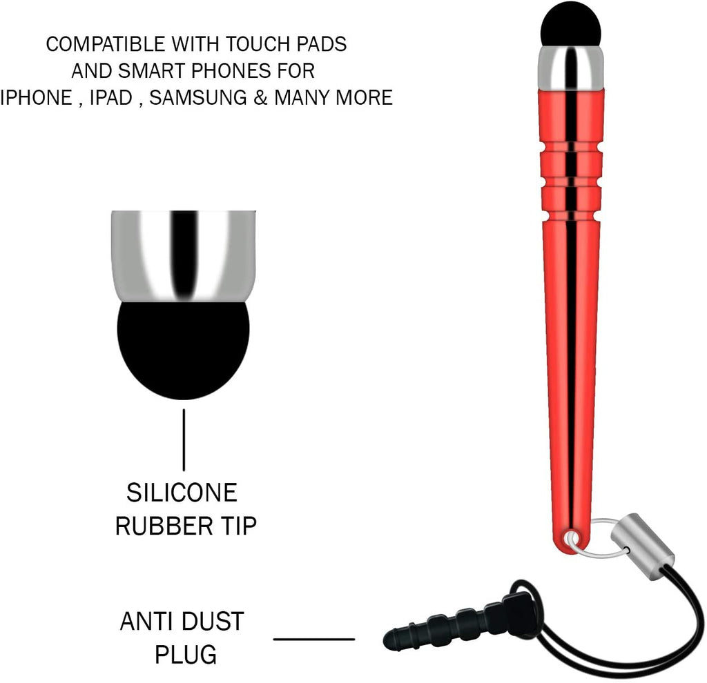 Red Stylus, Compact Aluminum Touch Pen - AWY03