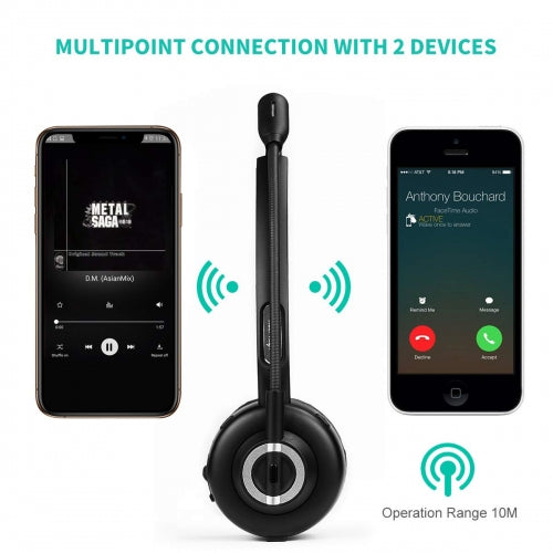 Wireless Headphone, Earphone Hands-free Headset With Boom Microphone - AWD85