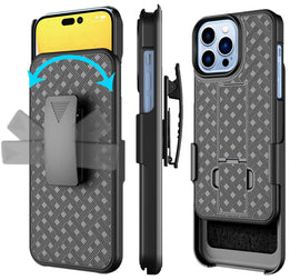 Belt Clip Case and Fast Home Charger Combo, Kickstand Cover 6ft Long USB-C Cable PD Type-C Power Adapter Swivel Holster - AWZ15