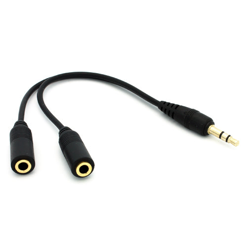 Headphones Splitter, Audio Jack Adaptor Dual Headset Port Earphone Adapter 3.5mm - AWG14