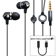 Load image into Gallery viewer, Headset, Metal Handsfree Mic Earphones Type-C Adapter - AWP10