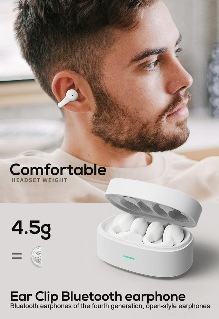 Wireless Ear-Clip TWS Earphones , Hands-free Mic Charging Case True Stereo Bluetooth Earbuds - AWZ33