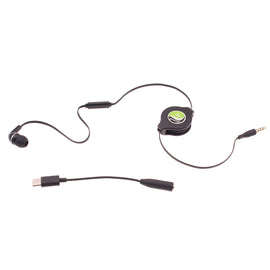 Mono Headset, Hands-free Mic Earphone Type-C Adapter Retractable - AWS35