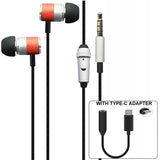 Headset, Wooden Handsfree Mic Earphones Type-C Adapter - AWS70