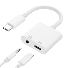 Load image into Gallery viewer, USB-C Headphone Adapter, Splitter Type-C Charger Port 3.5mm Jack Earphone - AWG27