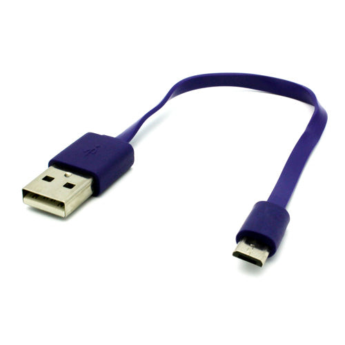 Short USB Cable, Cord Charger Purple MicroUSB - AWB04
