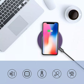 Purple 15W Wireless Charger , Quick Charge Slim Charging Pad Fast Charge - AWY88