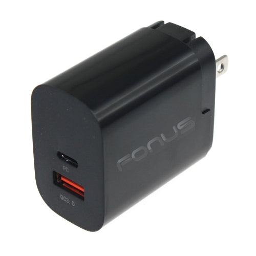 Fast Home Charger, Travel Type-C Port 2-Port USB 36W - AWG48