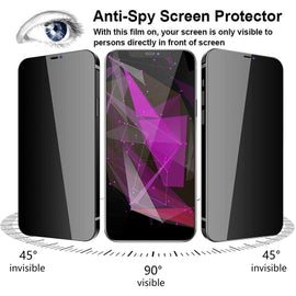 Privacy Screen Protector, Anti-Peep Anti-Spy Curved Tempered Glass - AWG28