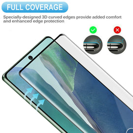 3 Pack Screen Protector , Full Cover 3D Curved Edge (Fingerprint Unlock) Tempered Glass - AW3E92