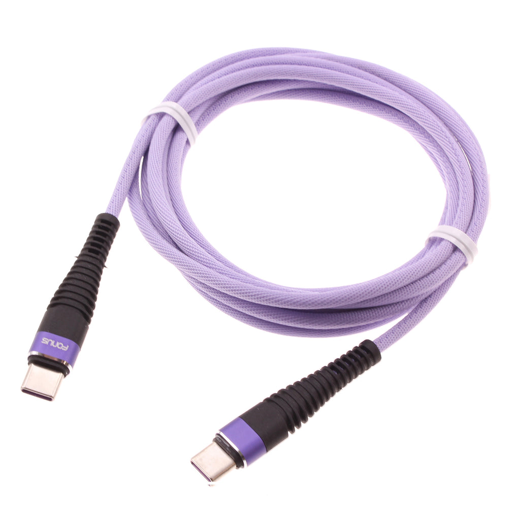 Purple 10ft PD Cable, Power Extra Long Fast Charger Cord Type-C to USB-C - AWA95