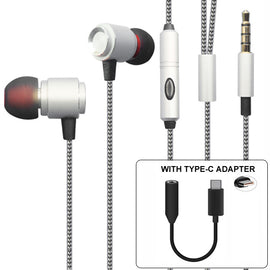 Headset, Metal w Mic Earphones Type-C Adapter - AWS49
