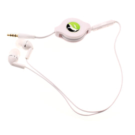 Retractable Earphones,  3.5mm w Mic Headset Hands-free Headphones  - AWS38 438-1