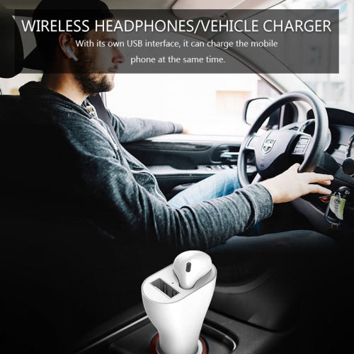Wireless Earphone, Single Earbud Headphone Mono Headset Docking Car Charger - AWL89